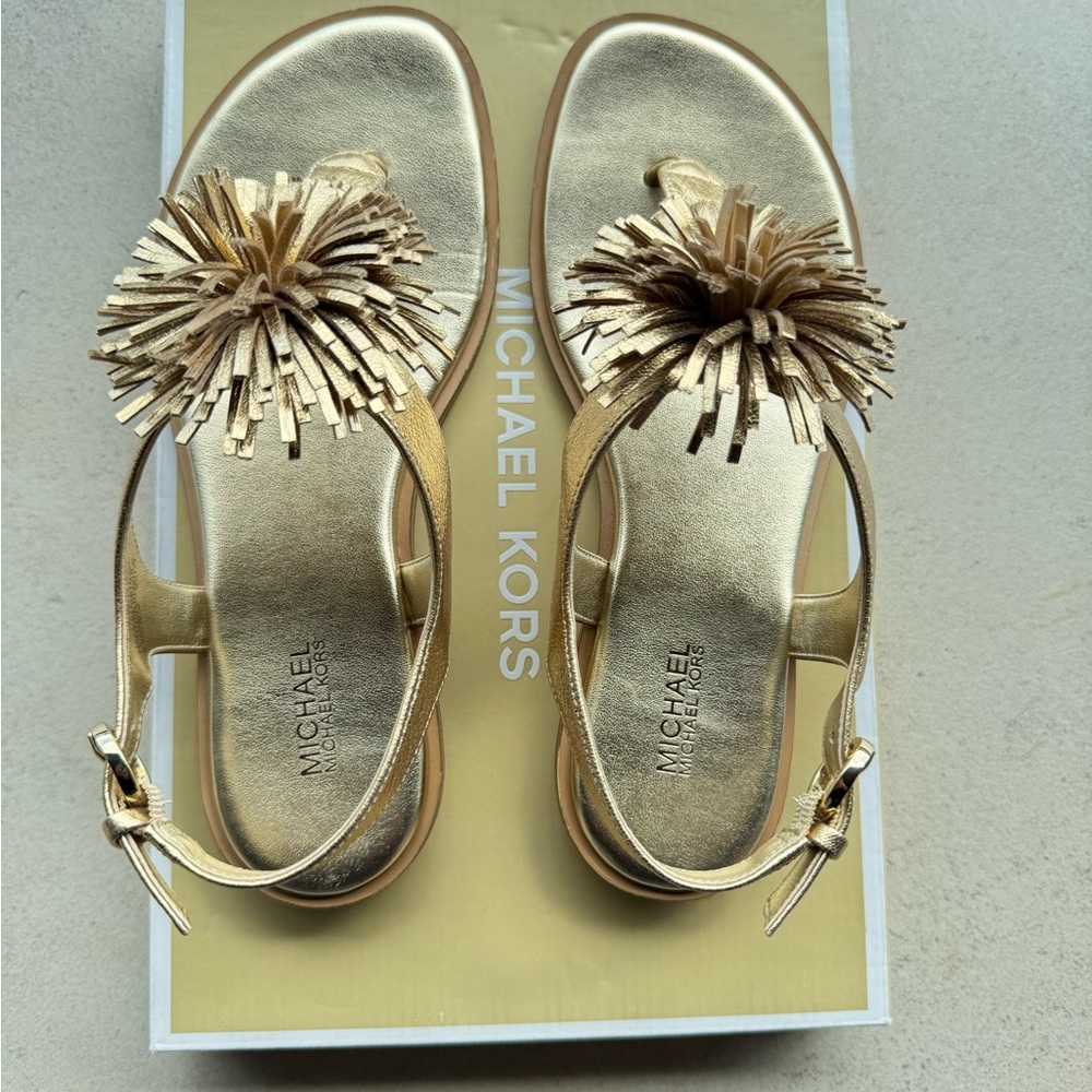 Michael Kors Lolita Thong Metallic Leather